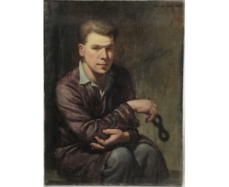 Ronald Way (20th century) oil on canvas, portrait, signed and dated 1946, 50cm x 38cm, together with another portrait by the 