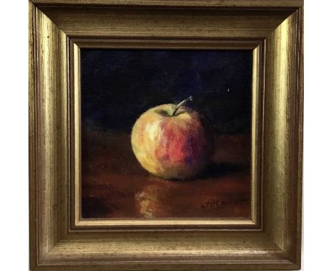 James Hewitt (b. 1934) oil on board - 'Portrait of an (Ulting) Essex Apple’, signed, titled verso 'Portrait of an Essex Apple