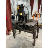 2-Cylinder Vertical Motorized Hydraulic Press on Portable Steel Table
