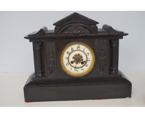 Belgium slate mantle clock 39 cm wide 