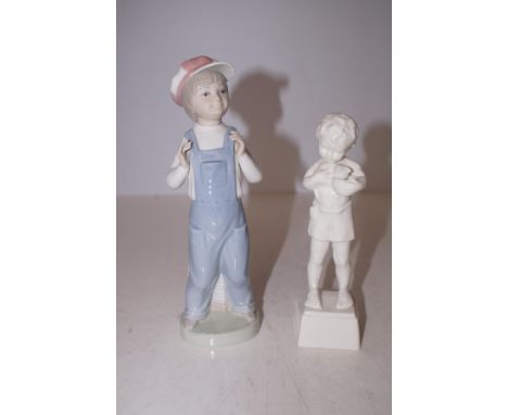 Lladro boy with accordian &amp; unmarked Royal Worcester Fridays child figure