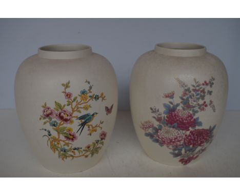 2 Poole pottery floral vases 