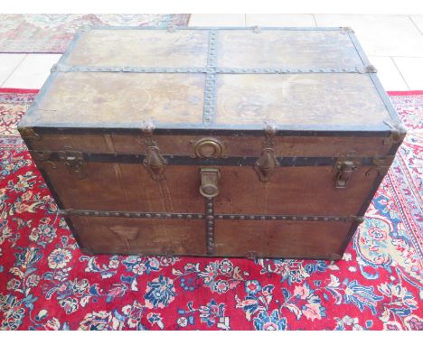A large Vintage cabin trunk - 60cm tall x 54 x93cm - general usage wear but sound condition 