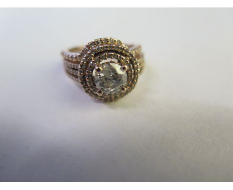 A 14ct yellow gold diamond ring with matching wedding ring - size J/K -approx total weight 8 grams for the two rings - the ce