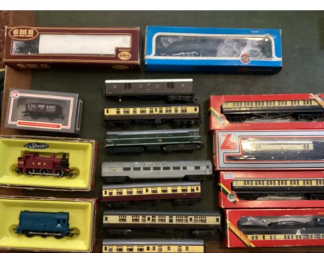 Model Railway interest; Hornby model railway quality boxed carriages and Lima Hornby and Lines pedigree and loco trains-good 