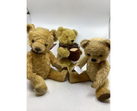 Vintage 16&rdquo; chad valley golden Teddy bear , and another 1967 Chad Valley with honey pot and bee and a good golden Music