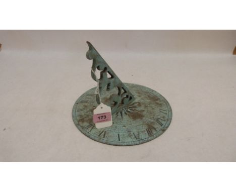 A brass sundial. 9½'' diameter