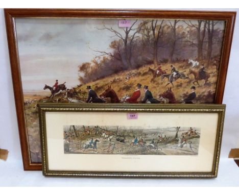 A hunting print after G Wright and a print after Alken, Breaking Cover