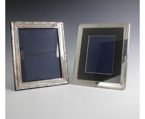 A late 20th century silver mounted photograph frame, Kitney &amp; Co, London 1996, of rectangular form with reeded border, ea