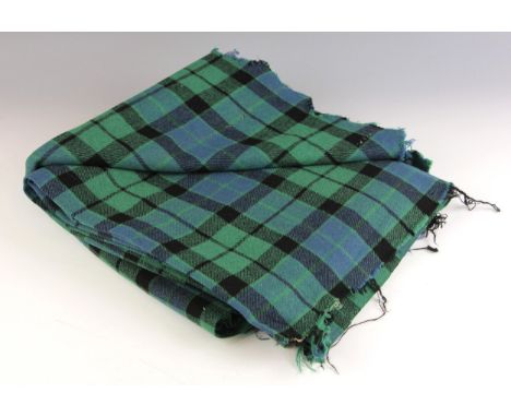 A kilt-length of wool tartan fabric in the MacKay Ancient pattern, previously made up as a kilt but now unpicked, 66cm x 490c