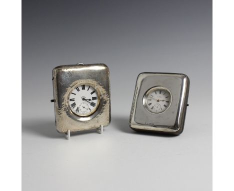 A George V silver mounted pocket watch stand, possibly S Blanckensee & Son Ltd, Chester 1912, of plain polished form with eas