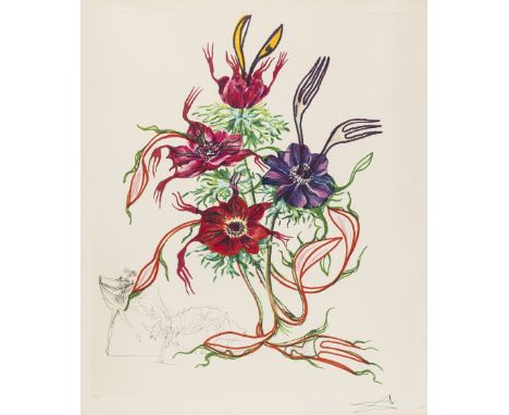 δ Salvador Dali (1904-1989)Anemone Tauramachie (Field 72-7-A; M&amp;L 551)Lithograph with engraving printed in colours, 1972,