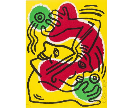 Keith Haring (1958-1990)International Volunteer Day (Littmann p.93)Lithograph printed in colours, 1988, signed numbered from 