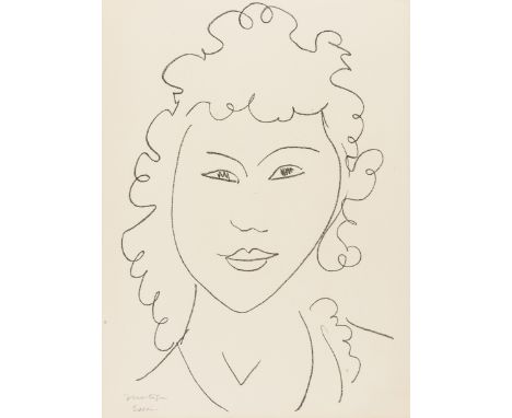 δ Henri Matisse (1869-1954)Tête de femme de face (Duthuit Books 37)Lithograph, circa 1945, signed and inscribed 'essai' in pe