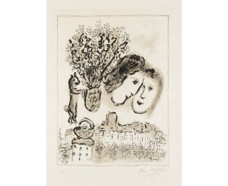 δ Marc Chagall (1887-1985)Double Visage Gris (Mourlot 732)Lithograph, 1974, signed numbered from the edition of 50 in pencil,