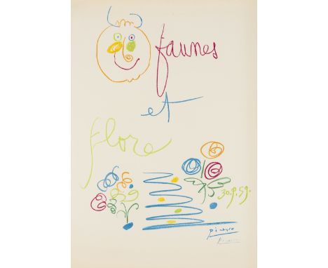 δ Pablo Picasso (1881-1973) (after)Faunes et Flore (Czwiklitzer 148)Lithograph printed in colours, 1960, signed in blue crayo
