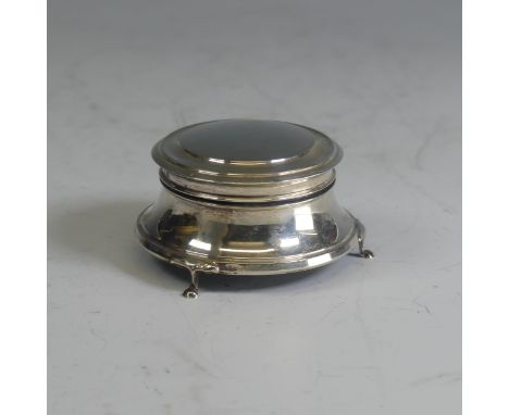 A George V silver Ring Box,&nbsp;by&nbsp;A &amp; J Zimmerman Ltd., hallmarked Birmingham 1922, of circular form with hinged c