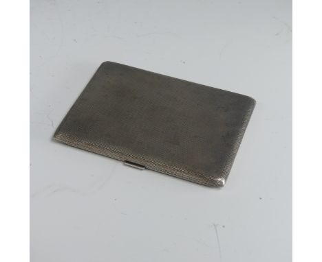 A George V silver Cigarette Case, by&nbsp;S J Rose &amp; Son, hallmarked London, 1934, of hinged rectangular form with engine