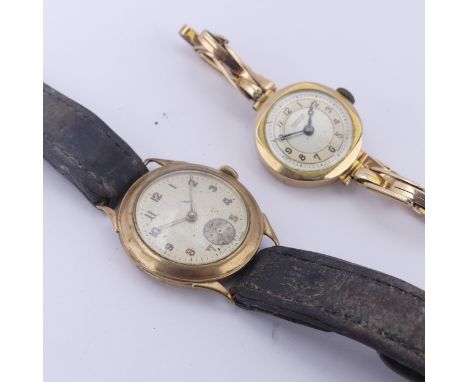 A 9ct gold lady's Wristwatch, retailers signed dial for Rattray, Dundee, on an expanding Britannic bracelet strap, gross tota