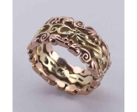 Clogau; A 9ct yellow and rose gold 'Tree of Life' design Ring, Size K, 6.7g, in original box, with card outer box, certificat