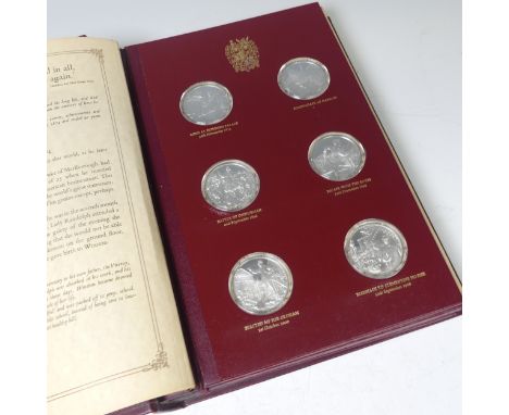 The Churchill Centenary Trust silver proof Medals, a complete 1974 set of 24 silver medals, issued by the Churchill Centenary