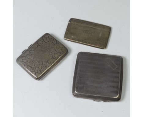 A George V silver Card Case, by&nbsp;Deakin &amp; Francis Ltd., hallmarked Birmingham 1912, of plain rectangular form, monogr