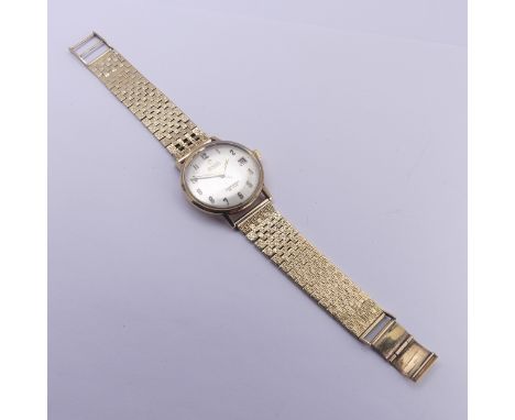 A 9ct yellow gold Omega Seamaster De Ville automatic Wristwatch, c.1960's, the signed silvered dial with Arabic numerals, dat