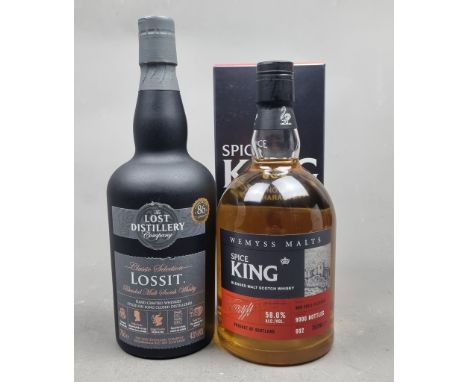 2 Bottles Blended Whiskyy to include:   Lossit, The Lost Distillery Company Wemyss Spice King Batch Strength Batch 2 - 58% Vo