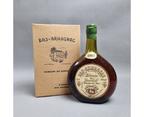 Domaine du Guechat 1963 Bas Armagnac  (Please note damage to brittle wax)  