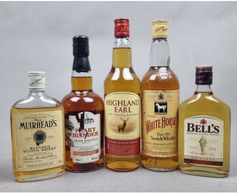 Scottish and Irish Blended Whisky including:   White Horse Fine Old Scotch Whisky 1980's 75cl Peaky Blinder Irish Whiskey (Pl