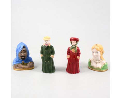 Royal Worcester candle snuffers, Othello; Desdemona; William Shakespeare, The Motorist (Lady and Gentleman) limited edition 1