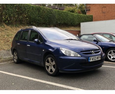 Peugeot 307, 1997cc, registration FA53NFF, 2004 reg, manual, 104,055 miles, MOT until Feb 2019, currently SORN (engine coolan