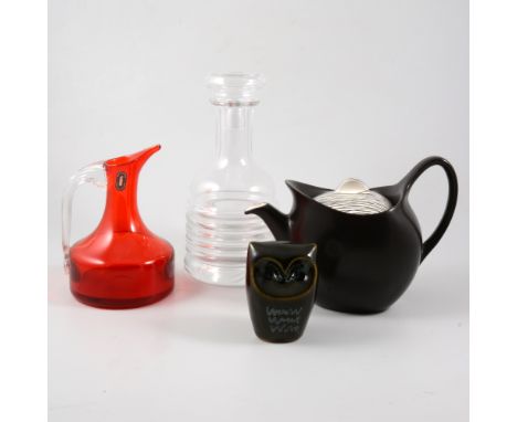 1960/70s glassware and ceramics, including Midwinter, Nature study, Whitefriars jugs, Carltonware apple mustard pot etc.