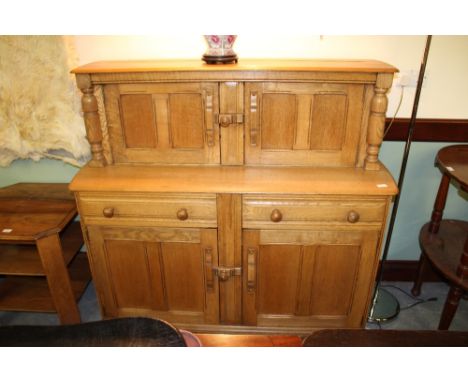 Light oak court cupboard
