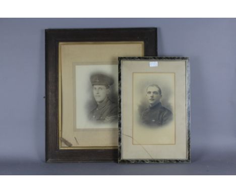 Two First World War era studio photographs of a Green Howards soldier and other