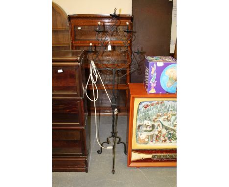 Wrought iron standard lamp