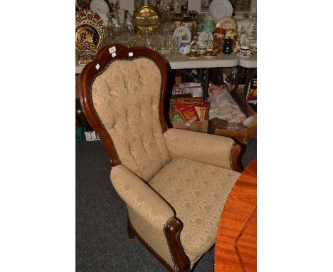 A Victorian style mahogany button back side chair, c.1940