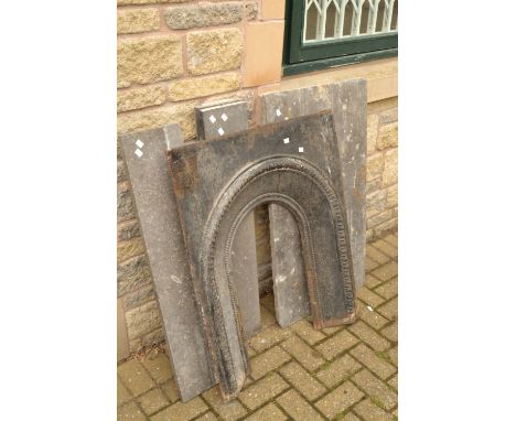 Architectural salvage - a cast iron fire place, marble surround 