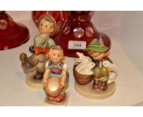 A Goebel figure, impressed marks MJ Hummel, Playmates;  others, Little Helper;  Happy Traveller
