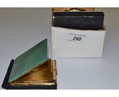 An early 20th century shagreen compact;  others, including  Sratton (5)