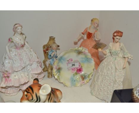 A Royal Worcester figure, Royal Debut, printed mark, 2513/12500; other, figures A Rose for Genevieve;  Leonie, sculptured by 