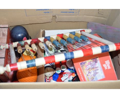 BOX OF CHILD'S BUILDING BLOCKS, ABACUS, OTHER TOYS ETC