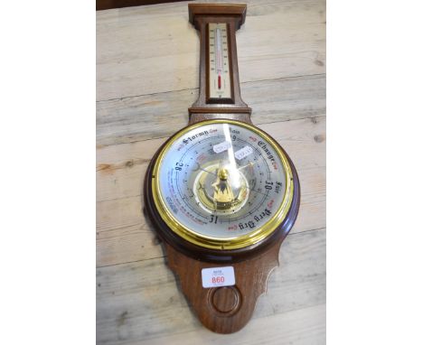 MODERN ANEROID BAROMETER THERMOMETER COMBINATION