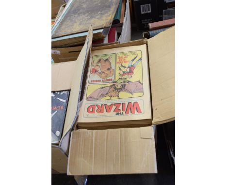 BOX OF VINTAGE WIZARD COMICS