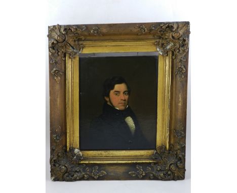 Second quarter of 19th century, possibly Spanish, A Portrait of a Gentleman, unsigned, oil on canvas. H: 29cm W: 23cm