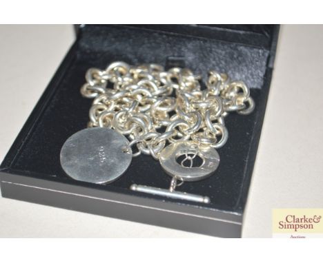 A boxed heavy 925 stamped neck chain