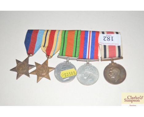 WW2 medal group, five with special Constabulary medal to Trevor W.E.Smith