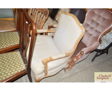A light oak armchair