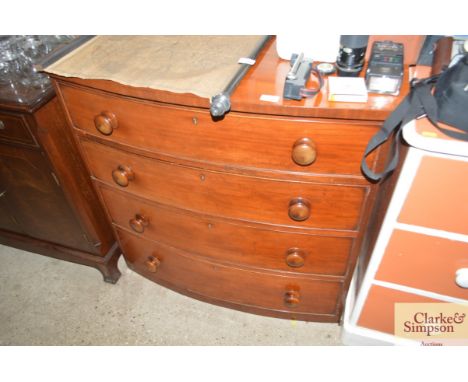 A 19th Century bow front chest fitted four long drawers 