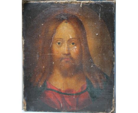 ENGLISH SCHOOL (XIX). Portrait of a religious figure, oil on canvas, unframed, 49 x 40 cm  S/DCondition Report:Re-lined canva